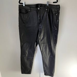 NWOT Banana Republic High Rise Skinny Coated Jeans Black SZ 18